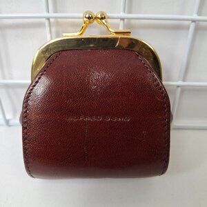 Rare ALFRED SUNG Coin Purse Vintage Structured Leather Goldtone Hardware